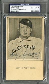 Cy Young Signed GPC – PSA/DNA NM-MT 8